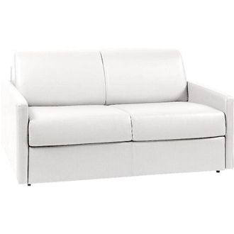 Vente-Unique Vente-unique - Divano letto 2 posti a ribalta in similpelle Bianco - Larghezza Materasso 120 cm - Spessore 14 cm - calife