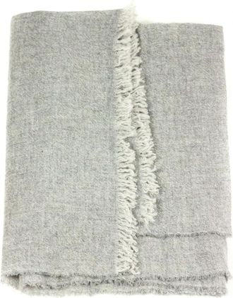 KANGRA Sjaal van wol en kasjmier - Heren - Wintersjaals - Grijs - ONE Size - Wol - Accessoires