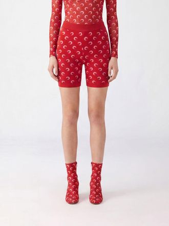 Marine Serre Shorts in maglia di cotone con monogramma Crescent Moon e vita alta