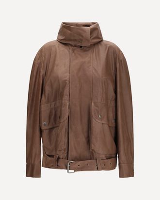 Calvin Klein Isa Leather Jacket Female 38