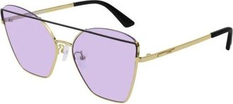 Alexander McQueen Mq 0163S 005 Zonnebril - Dames - Zonnebrillen - Geel - 57 MM - Accessoires