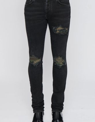 Amiri Mens Camo MX1 Jean Black - Size: 38/32
