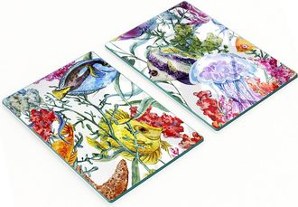 OEM Tablas De Servir De Cristal Para Cocina Con Estampado De Arrecifes De Coral, 2 X 40 X 52 Cm