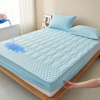 OEM Funda Colch&oacute;n + 2 Almohada, Tpu Impermeable Transpirable, Colchones 28 Cm Grosor, Pasta Jud&iacute;as Rojas Diamante, 200200 Cm + Almohada 4874 Cm