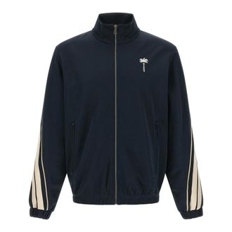 Palm Angels Sweatshirts - Heren - Vesten met rits - Blauw - L - Polyester - Hoodies & sweatvesten