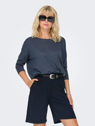 Only 3/4-Arm-Shirt ONLY ONLELCOS 4/5 SOLID TOP, Damen, Gr. XS, blau (ombre blau), Jersey, Obermaterial: 95% Polyester, 5% Elasthan, unifarben, figurumspiel