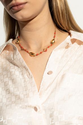 Fendi Short Necklace, Womens, Gold