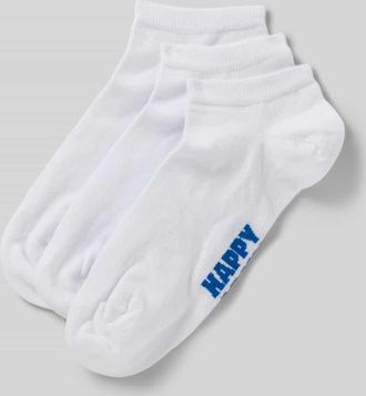 Happy Socks Sneakersocken mit Label-Print im 3er-Pack in Weiss, Größe 41-46