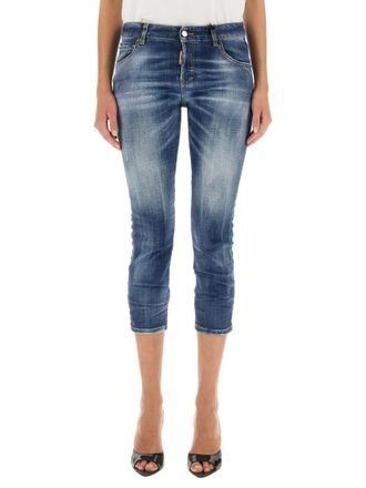 Dsquared2 Blue Skinny Mid Rise Jeans