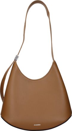 Jil Sander Brown Leather Shoulder Womens Bag