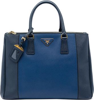 Prada Pre-owned Prada Medium Bicolor Saffiano Lux Galleria Double Zip Satchel Ladies NUUVT15I9NHG23GE