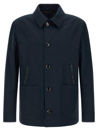 Brioni Blue Shirt Collar Jacket