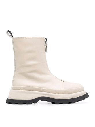 Jil Sander Boston Boots In Creme