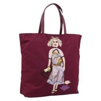 Prada Pre-owned Vintage Tote Bag - Dames - Vintage Shopper - Rood - ONE Size - Nylon - Vintage