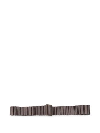 Pleats Please Issey Miyake pleated buckle belt - women - Fabric - One Size - Brown