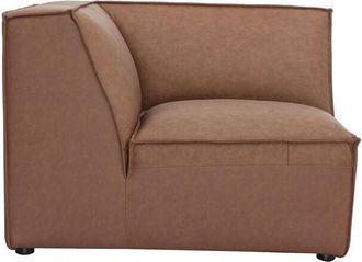 Miliboo M&oacute;dulo De Esquina Central Para Sof&aacute; De Cuero Marr&oacute;n Split