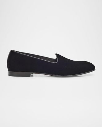 Ermenegildo Zegna Men & apos;s Gala Textile Leather-Trim Loafers