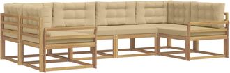 vidaXL Conjunto De Sof&aacute;s De Exterior 6 Uds. Y Beige Vidaxl