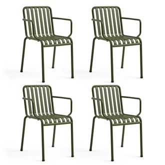 HAY Palissade Armlehnenstuhl, olive (4er-Set)