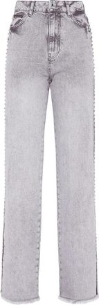 Philipp Plein Denim Palace Fit Crystal Cable - Dames - Regular Fit Jeans - Grijs - W26 - Denim - Jeans