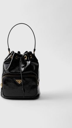 Prada Duet naplak patent leather bucket bag
