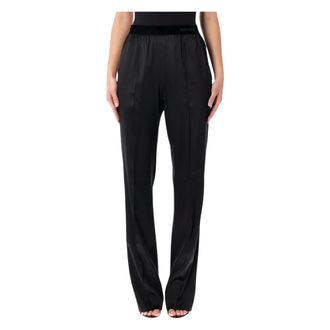 Tom Ford Broeken, Dames, Zwart, M, Satijn, Stretch Silk Satin PJ Broek