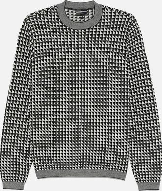 Emporio Armani Mens Woven Sweater Black - Size: 42