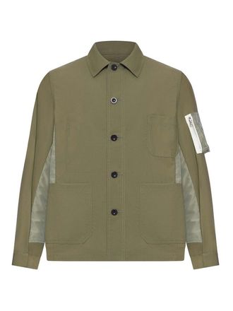 sacai Cotton Jacket With Nylon Details Applied