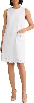 Jones New York Eyelet Embroidery Sleeveless Minidress in Soft White at Nordstrom, Size X-Small