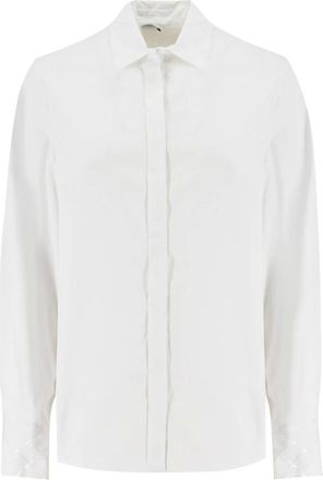 PESERICO Peserico, Shirts, female, White, Size: M White Long-Sleeved Shirt with Elegance