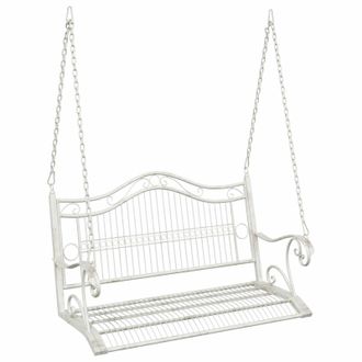 vidaXL Banco Columpio Acero 115 X 61 X 63 Cm Blanco Antiguo Vidaxl