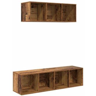 vidaXL Vidaxl - Juego De Muebles De Tv 2 Pcs Madera Vieja 37 X 37 X 142.5 Cm
