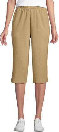 Lands End Sport Knit High Rise Elastic Waist Capri Pants in French Pecan Heather at Nordstrom, Size X-Large P