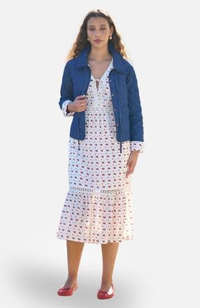 Yumi Chambray Quilted Jacket in Blue at Nordstrom, Size 10
