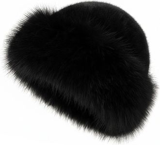 Generic Womens Winter Faux Fur Bucket Hat,Winter Warm Faux Mink Plush Hat Fluffy Fisherman Fuzzy Snow Mongolian Russian Hat for Outdoor Travel Hiking Work (Bl