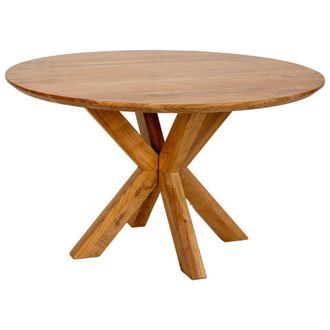 Wanderlust Deco Mesa de comedor de madera marr&oacute;n 130x130x77 alt. Cm