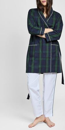 Sleepy Jones Isa Short Robe in Blackwatch at Nordstrom, Size X-Large