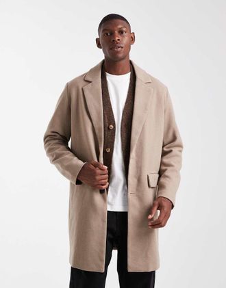 Jack & Jones Cappotto beige in misto lana-Grigio