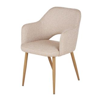 Maisons du monde Silla profesional de tela ocre