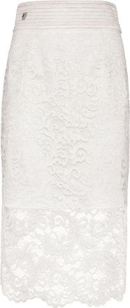 Philipp Plein Lange Rok Kant - Dames - Midirokken - Beige - XL - Polyester - Rokken