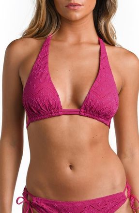 La Blanca Salt Halter Neck Bikini Top in Magenta at Nordstrom, Size 12