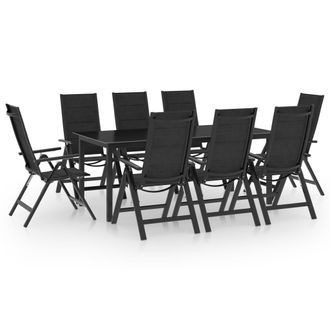 vidaXL 9 Pcs Dining Set Para Jard&iacute;n De Aluminio Antracita