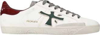 Premiata Steven Sneaker - Heren - Sneakers - Wit - 41 EU - Leer - Schoenen