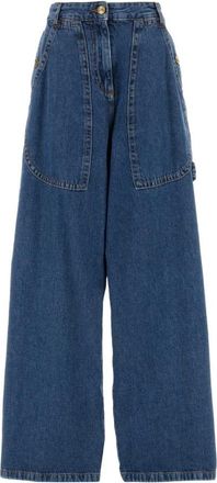Etro Pegaso Embroidery Wide-Leg Jeans - Dames - Loose Fit Jeans - Blauw - W27 - Katoen - Jeans