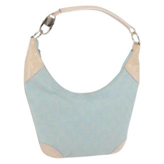 Gucci Pre-owned Vintage GG Canvas Shoulder Bag - Dames - Pre-owned - Blauw - Maat: ONE Size Leer