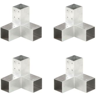 vidaXL Connettori per Pali a Forma di y 4 pz Metallo Zincato 71x71 mm - Vidaxl