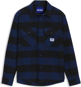 HUGO BOSS Oversized-fit shirt in buffalo-check cotton flannel