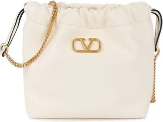 Valentino Garavani Logo White Bucket Bag