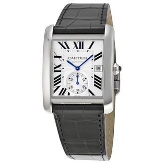 Cartier Pre-owned Cartier Tank Mc Silver Guilloche Dial Mens Watch W5330003