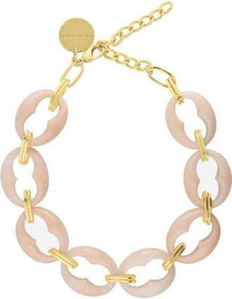 Vanessa Baroni Interlinked Acetate Necklace With Gold-Plated Charm